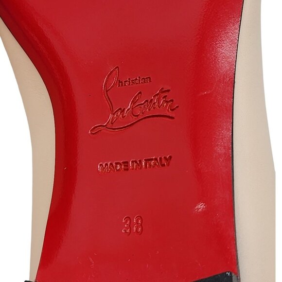 Christian Louboutin Ballalla Leather Ballet Flats Shoes in Beige $745 - Picture 9 of 9